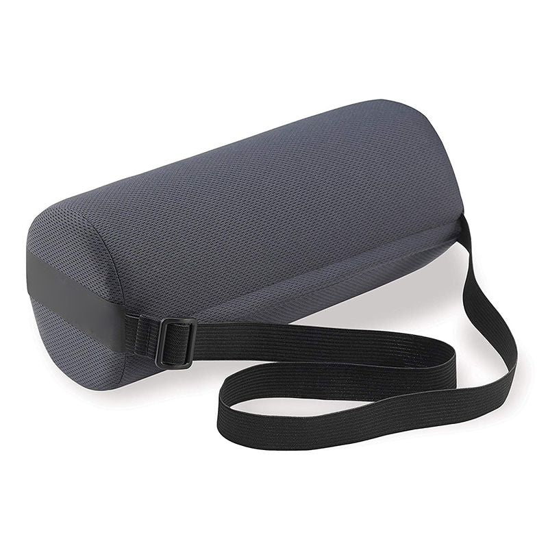 Vue arrière du coussin lombaire avec sa sangle de fixation.